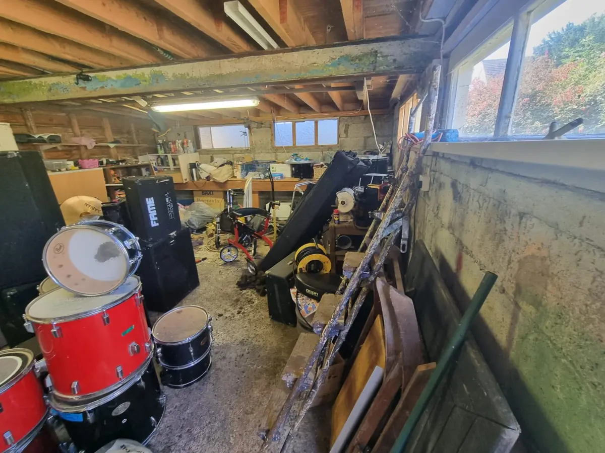 Garage full of junk ready for removal in Dublin