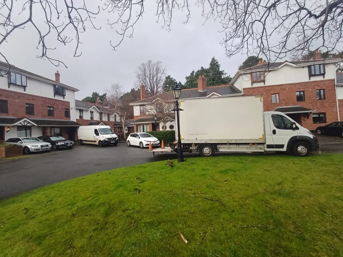 ManageWaste.ie clearance truck parked outside homes in Dublin